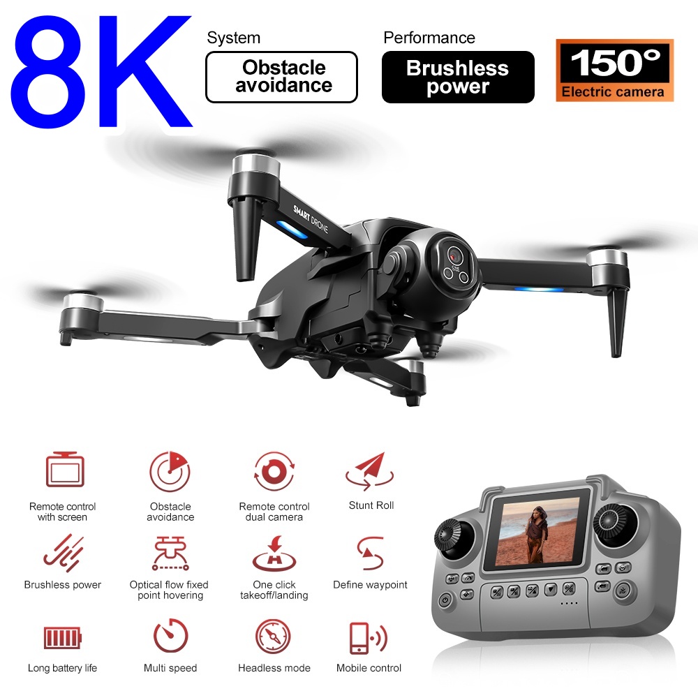 Rc Helicopter Large - Drone Brushless 8K con HD 150